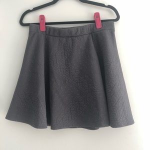 Grey Quilted High-waisted Circle Skirt